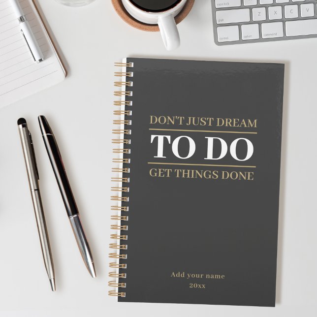 Agenda Minimalist Simple Charcoal Gray To Do (Criador carregado)