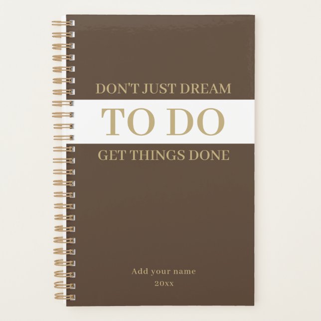 Agenda Minimalist simple dark brown to do (Frente)