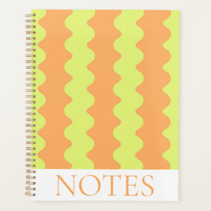 Agenda Minimalista de Stripe Onda Laranja verde limão Mod
