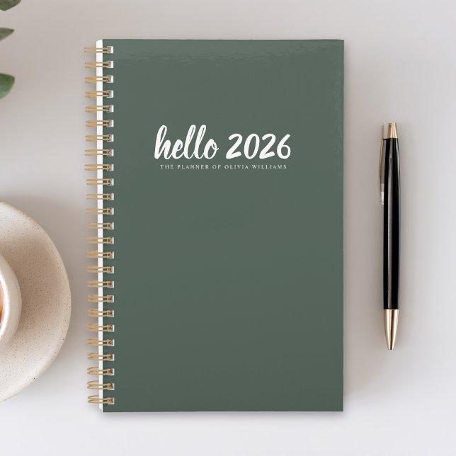 Agenda Minimalista Hello 2026 GreenPlanner (Criador carregado)