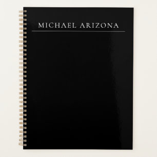Agenda Minimalista Preto Simples Moderno Próprio Nome