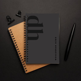 Agenda Minimalista Profissional Monograma Preta