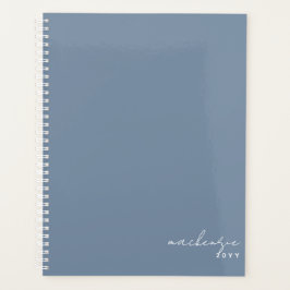 Agenda Minimalista Simples Elegante Azul Dusty