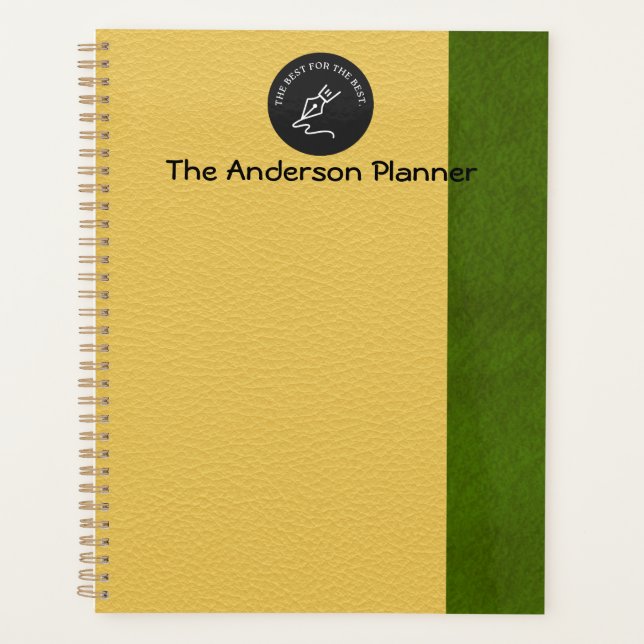 Agenda Minimalista Verde Amarelo de Mostarda (Frente)