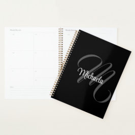Agenda Minimalistic modern monogram initial name