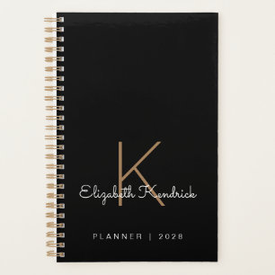Agenda Mínimo de preto monograma