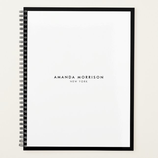Agenda Mínimo Luxury Boutique Black/White Appoint (Frente)