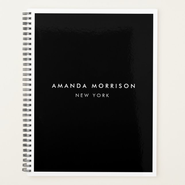 Agenda Mínimo Luxury Boutique Black/White Appoint (Frente)