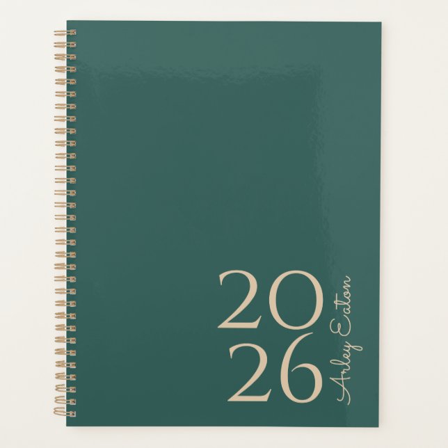 Agenda Mínimo Personalizado do Teal Mensal (Frente)