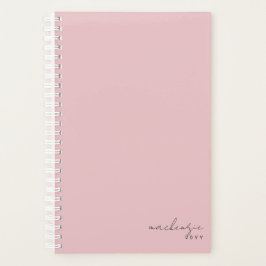 Agenda Mínimo Simples, Rosa Esmagada Elegante, Personaliz