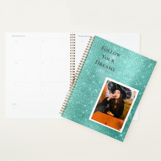 Agenda Mint Sparkle Sua Cotação Personalizada de Foto (Exibição)