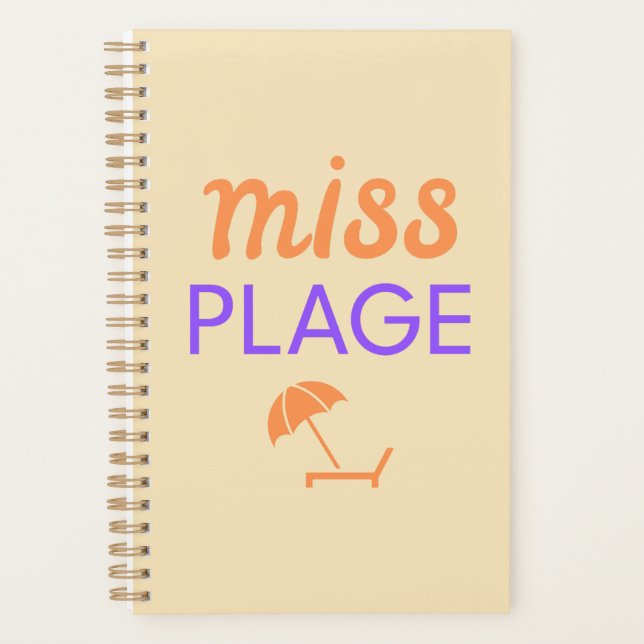 Agenda Miss Plage. Idée cadeau Vacances (Frente)