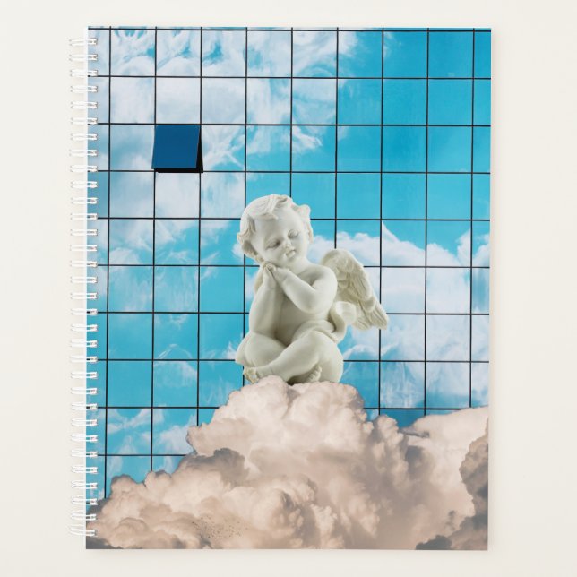 Agenda Místico Branco Contemporâneo Anjo Céu Arte (Frente)