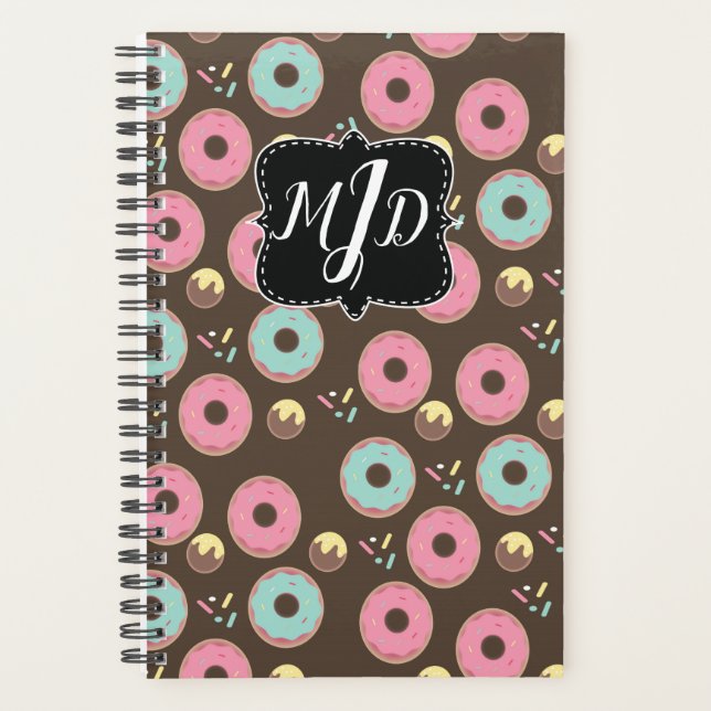 Agenda Mistura de Foscos de Rosquinha da padaria monogram (Frente)