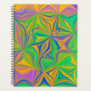 Agenda Mistura Verde Psicodélica Abstrata Colorida