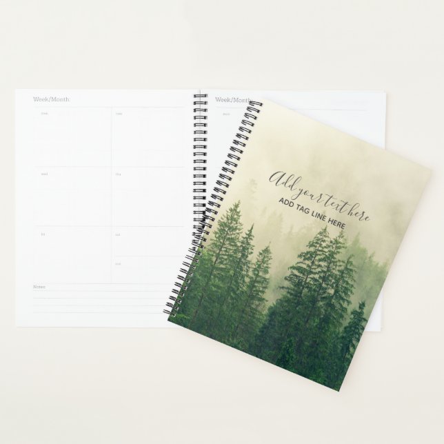 Agenda Misty Pine Forest Trees - Proteção Personalizada