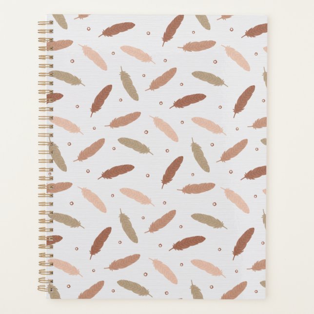 Agenda Mocha Mousse Feathers Planner (Frente)