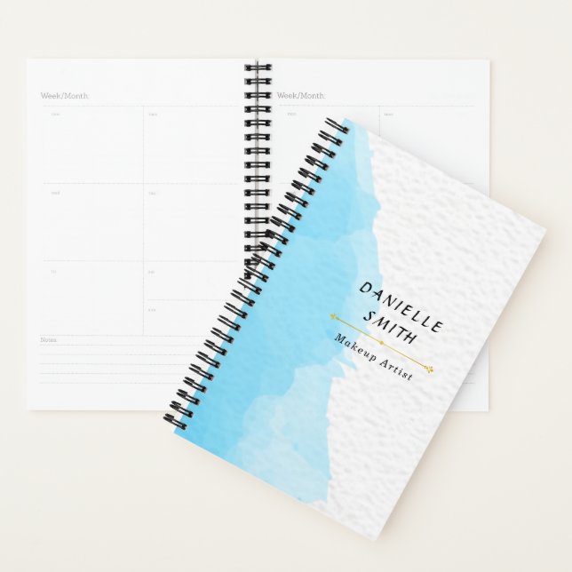 Agenda Moda Comercial de Cor Azul Moderna (Exibição)