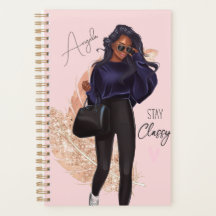 Moda Faux Glitter Girl Red Hair Brown Rosa