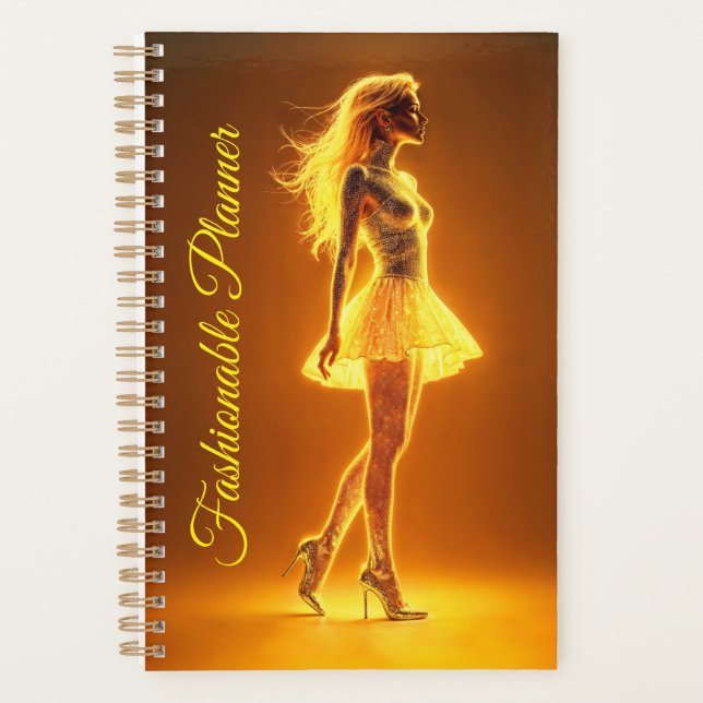 Agenda Moda iluminada por sol com brilho de neon (Frente)