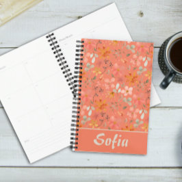 Agenda Modelo amarelo verde botânico nome laranja planeja