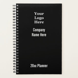 Agenda Modelo comercial preto e branco Seu logotipo aqui