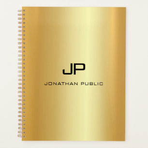 Agenda Modelo de Monograma com aspecto Dourado personaliz