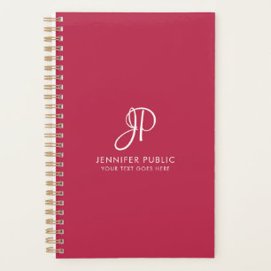 Agenda Modelo de Monograma de Tendência Moderna Elegante