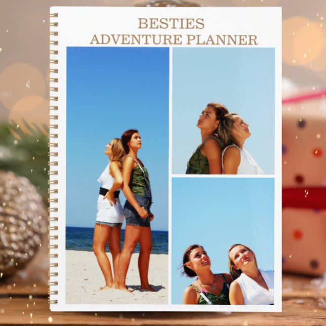 Agenda Modern 4 Photo Collage Besties Adventure Year  (Modern 4 Photo Collage Besties Adventure Year Planner)