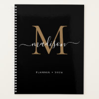 Modern Black Girly Monographic Name (Nome de Scrip