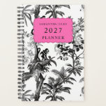 Agenda Modern Black White Pink Tropical Monkey Pattern<br><div class="desc">Stay organized with the Modern Black White Pink Tropical Monkey Pattern Planner. This stylish planner showcases a chic black and white monkey pattern set against a tropical backdrop, bringing a fun yet sophisticated touch to your scheduling. Designed for functionality, it offers ample space for tracking appointments, to-do lists, and personal...</div>