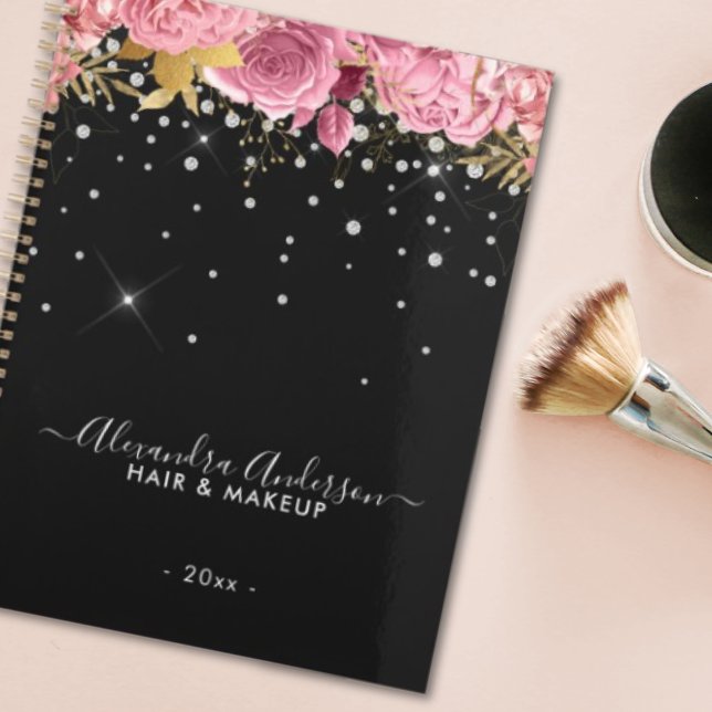 Agenda Modern Botanical Pink Floral Diamonds Glitter (Modern Botanical Pink Floral Diamonds Glitter Planner)