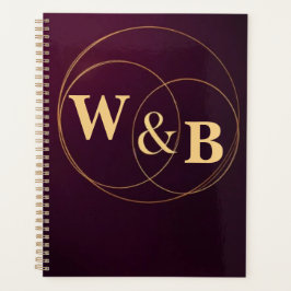 Agenda Modern Burgundy Geometric Frame