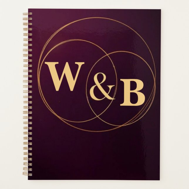 Agenda Modern Burgundy Geometric Frame (Frente)