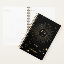 Agenda Modern Celestial Black Sun Stars Nome Ano