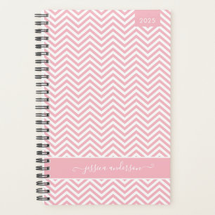 Agenda Modern Chic Chevron Zigzag Blush Rosa Girassol