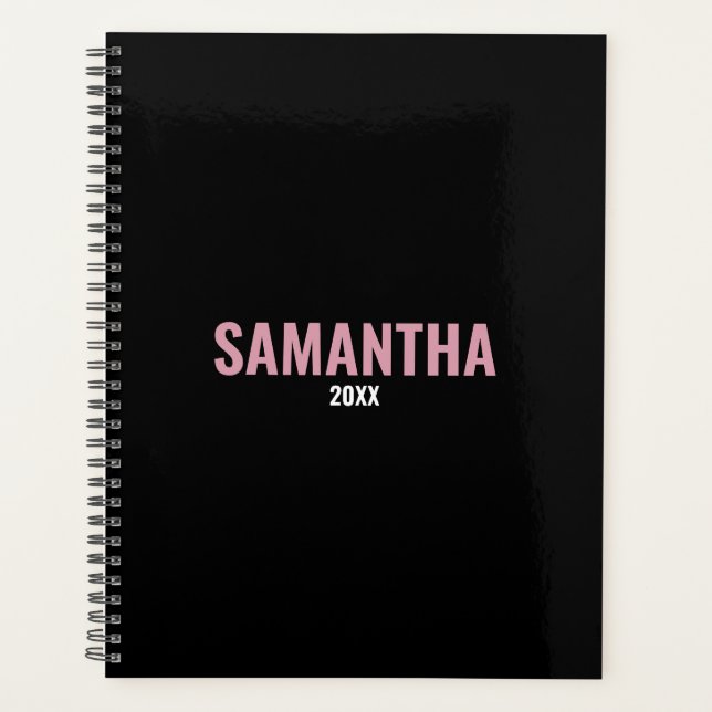 Agenda Modern Chic Pink & Black Appointment Book  (Frente)