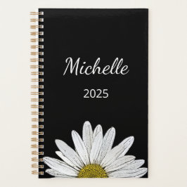 Agenda Modern Daisy 2025 - Script Elegante White
