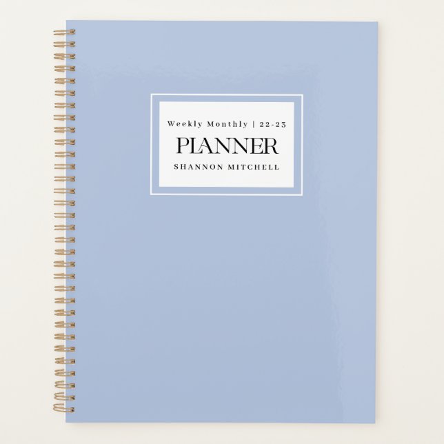 Agenda Modern Dusty Blue 2022 2023 Planeador Mensal Seman (Frente)