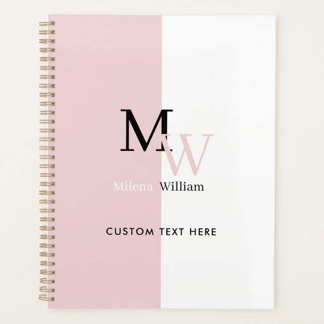 Agenda Modern Elegant Two Tone Monogrammed (Frente)