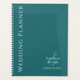 Agenda Modern Emerald Green e White-Wedding Planner