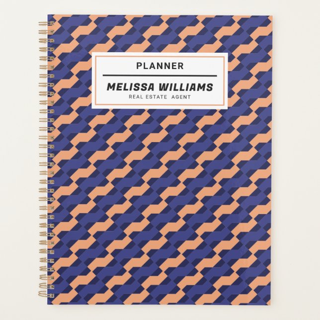 Agenda Modern Geometric Interlocking Pattern Daily  (Frente)