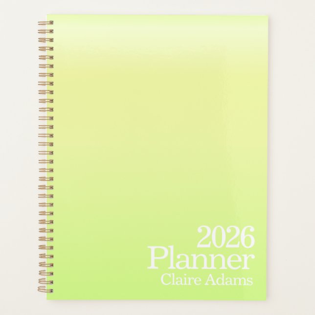 Agenda Modern Lime Green Ombre Planner (Frente)