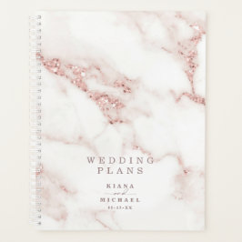 Agenda Modern Marble Glitter Wedding Rosa Dourado ID816