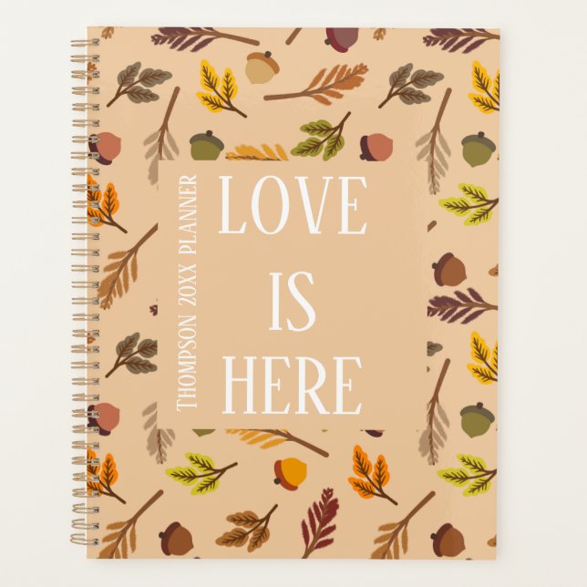 Agenda Modern personalized autumn pattern brown chic (Frente)