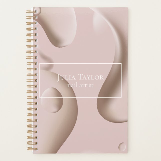 Agenda Modern Professional Nail Artist Pink Business (Frente)