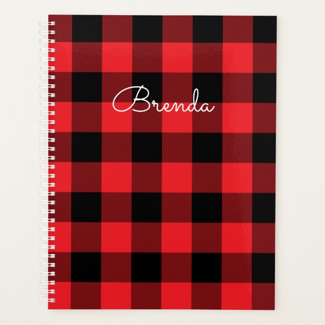Agenda Modern Red and Black Buffalo Check (Frente)
