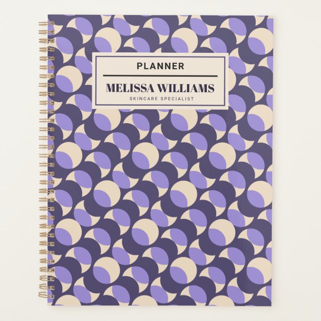 Agenda Modern Retro Lavender Geometric Planner (Frente)