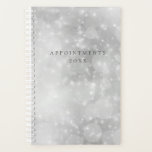 Agenda Modern Silver Bokeh<br><div class="desc">Luzes modernas de prata e espumante branco, planejador personalizado. A cor do texto e o estilo da fonte podem ser personalizados.</div>
