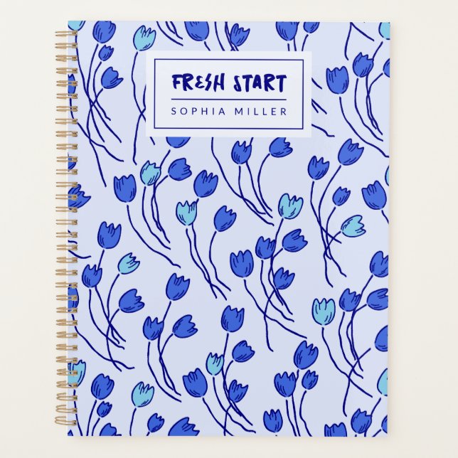 Agenda Modern Sketchbook Garden Personal | Blue Delft (Frente)